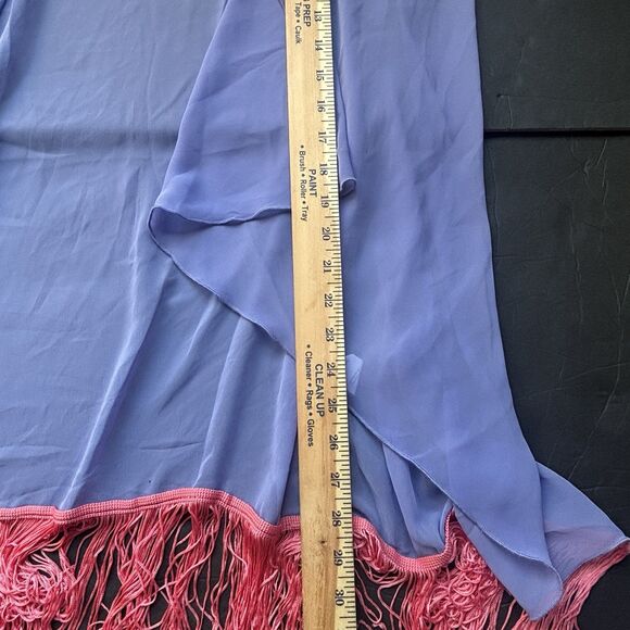 LuLaRoe NWT Monroe Sm Kimono Solid Lavender W/Salmon Friend Women Sheer Cover Up - Picture 11 of 12